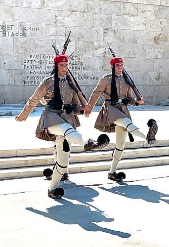 Steve MacNaull / Free Press
Take in the changing of the guard in front of the tomb of the unknown soldier in front of the Greek parliament.