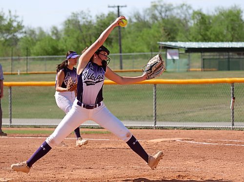Quinn Twordik pitched all five innings with seven strikeouts. (Thomas Friesen/The Brandon Sun)