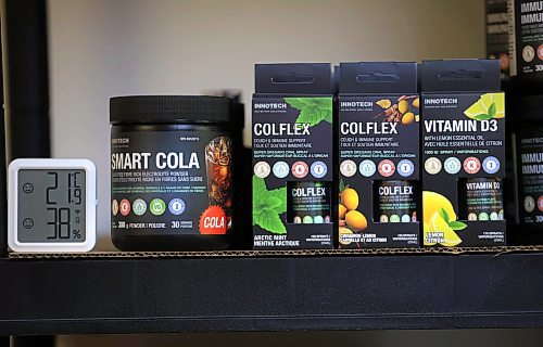 Ruth Bonneville / Free Press
BIZ - Made in Mb - Innotech Nutrition
Photo of some of some of their products like their very popular COLFLEX oral spray and their new Smart Cola.
Story on Innotech a 24-year-old company that makes a variety of natural health products
For May 20 'Made in Manitoba' article.
May 14th, 2025