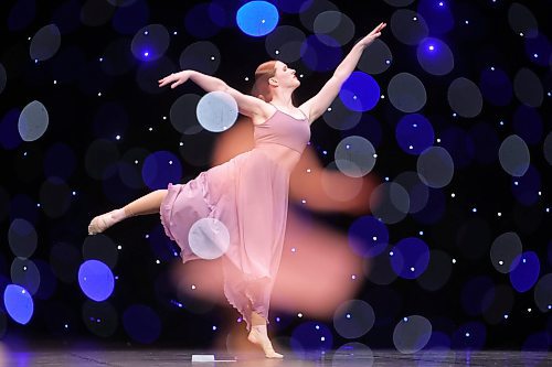 16052025
In a multiple exposure photograph Alyssa Bell dances in the Competitive - Senior - Lyrical - 18 - Solo category during the second day of the Entertain Us Dance Competition at the Western Manitoba Centennial Auditorium on Friday.
(Tim Smith/The Brandon Sun)