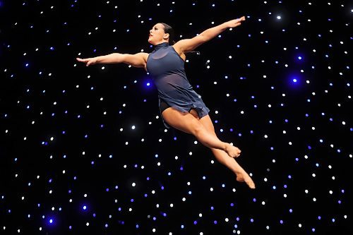 16052025
Piper Frison leaps through the air while perofrming in the Competitive - Senior - Lyrical - 17 - Solo category during the second day of the Entertain Us Dance Competition at the Western Manitoba Centennial Auditorium on Friday.
(Tim Smith/The Brandon Sun)