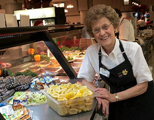 WAYNE GLOWACKI/WINNIPEG FREE PRESS DETOUR. The Paddlewheel Restaurant in the Bay downtown store. Longtime employee ( 47 years) Nelda Burdy. Nov 19 2004