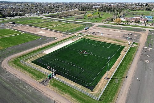 30052025
Work is done on the Maple Leaf Foods Sports Complex on Veterans way in Brandon in late April.
(Tim Smith/The Brandon Sun)