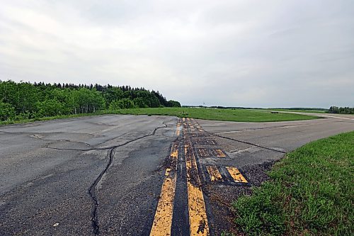 Yellow lines indicate the border between Canada and the United States at an airstrip south of Boissevain. Canada gets to use the airstrip and taxi over to a parking pad on Canadian soil, however that relationship will break if Canada does not invest in upgrades to match upgrades on the United States side of the border. (Connor McDowell/Brandon Sun)