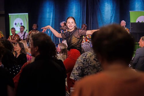 MIKE DEAL / FREE PRESS
Dancers with NAfro Dance perform as attendees gather at the RBC Convention Centre for the Mayor&#x2019;s Luncheon for the Arts on Thursday. Along with the awards that were handed out there was a performance by NAfro Dance the only African contemporary dance company in Western Canada which included a special guest dancer and drummer, Mayor Gillingham.
Reporter: Conrad Sweatman
250605 - Thursday, June 05, 2025.
