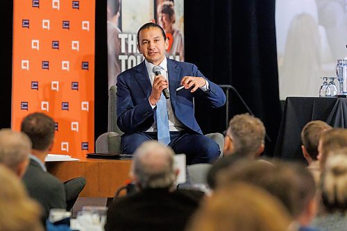 MIKE DEAL / FREE PRESS
Premier Wab Kinew at the Manitoba Chambers of Commerce breakfast in the RBC Convention Centre Friday morning where he was the keynote speaker.
Reporter: Gabrielle Piche
250606 - Friday, June 06, 2025.