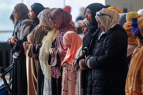 MIKE DEAL / FREE PRESS
Faithful attend Eid prayers at RBC Convention Centre Friday morning.
Eid al-Adha, also known as the &quot;Feast of Sacrifice,&quot; is a major Islamic holiday to commemorate the Prophet Ibrahim's (Abraham's) willingness to sacrifice his son, Ishmael (Ismail), as an act of obedience to Allah. It is a time for prayer, feasting, and charitable giving, and marks the end of the Hajj pilgrimage. 
Reporter: John Longhurst
250606 - Friday, June 06, 2025.