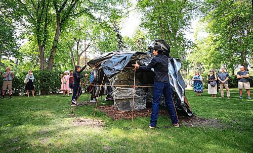 Ruth Bonneville  / Free Press 

LOCAL - Grandfather Rock

 An official  unveiling of M'Shoomisanin, the &#x201c;Grandfather&#x201d; Rock, took place at the Heritage Garden, on the grounds of de la Cath&#xe9;dral after a ceremony with Elder Clayton Sandy and Archbishop Albert LeGatt and other guests Friday. 

The ceremony was part of National Indigenous Peoples' Day, celebrated on June 21st.  


June 20th,  2025

 