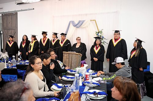 25062025
Graduates are introduced at the beginning of Sioux Valley High School&#x2019;s 2025 graduation ceremony at The Backyard on Aberdeen on Wednesday. Ten students graduated from SVHS. 
(Tim Smith/The Brandon Sun)