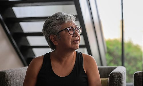 Ruth Bonneville / Free Press
Local Evacuees
Helen Bighetty from Mathias Colomb Cree Nation | Pukatawagan, talks to a reporter in the foyer of a hotel near the airport Wednesday afternoon.
See story by Chris.
June 25th, 2025