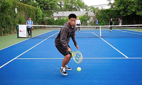 Ruth Bonneville / Free Press
STDUP - Garden City Collegiate tennis courts
Photo of Jacob Crisostomo as he tries to get the ball while playing against Mayor Scott Gillingham during a fun pick-up game after the ceremony Wednesday.
Mayor Scott Gillingham attends the opening ceremony held by Tennis Canada for the newly restored tennis courts at Garden City Collegiate as part of the National Bank Play Your Court Program on Wednesday.
After the ceremony the Mayor along with other dignitaries had some fun playing a quick pick up game of tennis with kids from HC Avery Middle School middle school.
More info: it was announced that the National Bank Play Your Court Program, an initiative aimed to help municipalities revitalize their outdoor public tennis courts, had selected Garden City Collegiate in Winnipeg, Manitoba, as one of four projects to receive funding to renovate their current facilities
June 25th, 2025