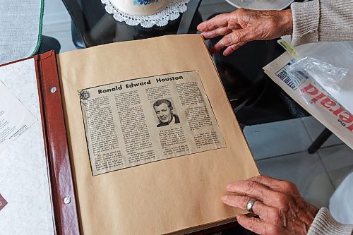 MIKE DEAL / FREE PRESS
Mary Houston has a scrapbook she made to collect all the newspaper and other information that was published about her husband, Ron Houston&#x2019;s murder while he was on duty as a detective for the Winnipeg Police on June 27, 1970.
Reporter: Kevin Rollason
250625 - Wednesday, June 25, 2025.