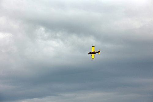 26062025
An aerial sprayer makes a turn while applying fungicide to a crop of potatoes east of Brandon on an overcast Thursday morning. 
(Tim Smith/The Brandon Sun)
