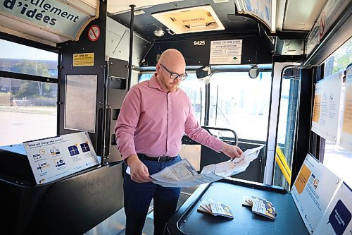 Ruth Bonneville / Free Press
49.8 - transit
Photo of Bjorn Radstrom, Manager of Transit Service Development, with one of the new maps that will be given out to riders.
For story on the Manager of Transit Service Development Bjorn Radstrom, the top planner behind the new bus system in Winnipeg.
Reporter: Conrad Sweatman
June 20th, 2025