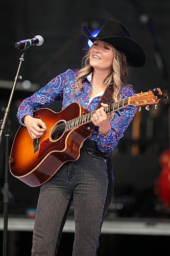 Kalsey Kulyk performs on the main stage at Dauphin’s Countryfest 2025 on Friday. (Tim Smith/The Brandon Sun)