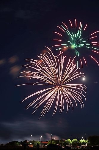 A Canada Day fireworks display on a beautiful Tuesday evening at the Riverbank Discovery Centre. (Matt Goerzen/The Brandon Sun)