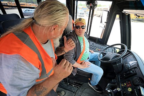 Ruth Bonneville / Free Press
LOCAL - bus driver recruitment
First Student Hosting Driver Recruitment Event in Winnipeg
Photo of First Student trainer David Nisbet teaching Mike Webster on how to operate a school bus during their recruitment day Thursday.
Story: First Student invites the Winnipeg community to its “Big Bus, No Big Deal” driver recruitment event. Attendees had the opportunity to get behind the wheel of a school bus in a safe, supervised area, speak with First Student staff about open positions, and enjoy a fun, family-friendly afternoon.
Story: First Student is hiring drivers ahead of the 2025–26 school year. The company offers paid training, competitive wages, sign-on bonuses, and a chance to positively impact students’ lives through safe and reliable transportation.
See story by Maggie
July 3rd 2025