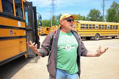 Ruth Bonneville / Free Press
LOCAL - bus driver recruitment
Photo of Mike Webster speaking to a reporter on the enjoyment of learning to drive a school bus on First Student recruitment day Thursday.
Story: First Student invites the Winnipeg community to its “Big Bus, No Big Deal” driver recruitment event. Attendees had the opportunity to get behind the wheel of a school bus in a safe, supervised area, speak with First Student staff about open positions, and enjoy a fun, family-friendly afternoon.
First Student is hiring drivers ahead of the 2025–26 school year. The company offers paid training, competitive wages, sign-on bonuses, and a chance to positively impact students’ lives through safe and reliable transportation.
See story by Maggie
July 3rd 2025