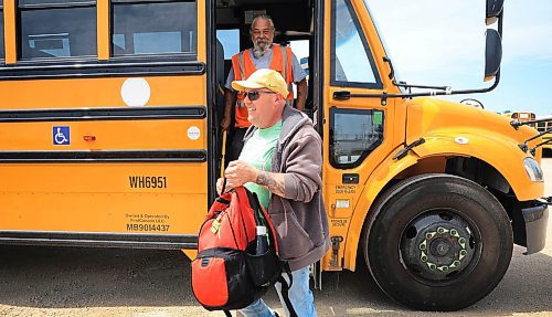 Ruth Bonneville / Free Press
LOCAL - bus driver recruitment
Photo of Mike Webster all smiles as he exits a school bus after learning to drive it with the instruction of trainer David Nisbet (behind him) during the First Student recruitment day Thursday.
Story: First Student invites the Winnipeg community to its “Big Bus, No Big Deal” driver recruitment event. Attendees had the opportunity to get behind the wheel of a school bus in a safe, supervised area, speak with First Student staff about open positions, and enjoy a fun, family-friendly afternoon.
First Student is hiring drivers ahead of the 2025–26 school year. The company offers paid training, competitive wages, sign-on bonuses, and a chance to positively impact students’ lives through safe and reliable transportation.
See story by Maggie
July 3rd 2025