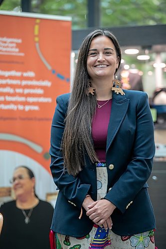 BROOK JONES/FREE PRESS
The Forks Market is now home to a new discovery space called Explore Indigenous which also houses Turtle Tours, an indigenous-owned storytelling and culinary experience operated by Ashley Smith. Pictured: Indigenous Tourism Manitoba CEO Holly Spence is pictured in the discovery space at The Forks Market in Winnipeg, Man., Friday, July 4, 2025.