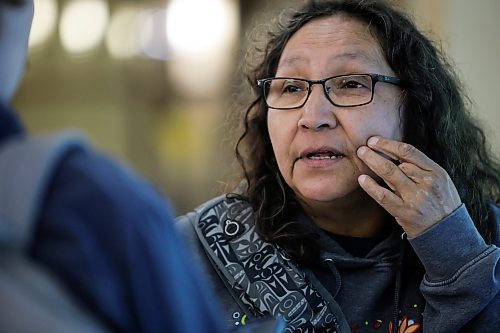 JOHN WOODS / FREE PRESS
Marlene Smith from Brokenhead talks about her concerns  outside a SIO Silica Sands Project community open house with Brokenhead residents at Club Regent Hotel Monday, July 7, 2025. SIO were presenting further information but non-residents were no allowed to participate.

Reporter: matt
