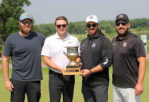 From left to right: Brad McConnell, Scott Hellyer, Cory Rae and Curtis Brolund won the BIRT Cup with a score of 16-under 55. (Thomas Friesen/The Brandon Sun)
