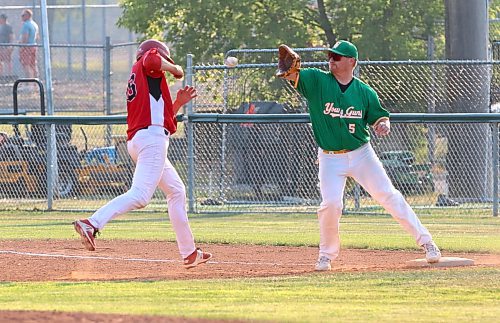 Jason Rae, right, and the Brandon Young Guns earned victories in five of their last six regular-season games. (Perry Bergson/The Brandon Sun)