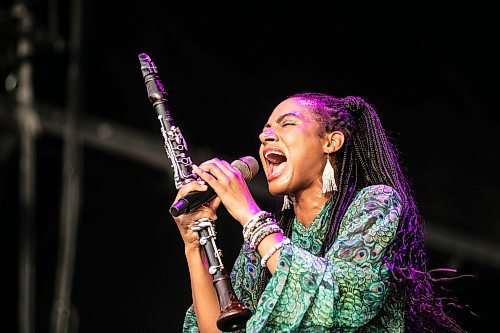 MIKAELA MACKENZIE / FREE PRESS
	
Allison Russell on the main stage at Folk Fest on Thursday, July 10, 2025. 

For folk fest story.
Winnipeg Free Press 2025