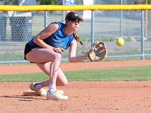 Third baseman Charlie Shearer is a strong defensive presence for the under-17 Westman Magic with a cannon for an arm. (Perry Bergson/The Brandon Sun)
July 10, 2025