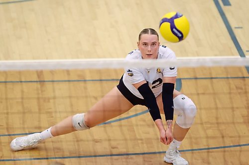 Avery Burgar started as an opposite at BU but developed into the top outside hitter on by her senior year. (Tim Smith/The Brandon Sun)