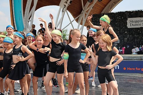 Dancers from Steppin' Time Dance Studio's summer camp perform during a finale for family and friends Thursday afternoon at the Riverbank Discovery Centre. After four days of workshops and instruction, the 80 campers showed off their new routines in tap, jazz, ballet, stage, hip hop and other forms. The camp was open to children aged seven and older with some dance experience preferred. Each group learned six routines during the camp, which took place this week at the dance studio at 132 Ninth St. and was coached by more than 10 instructors. (Michele McDougall/The Brandon Sun) 