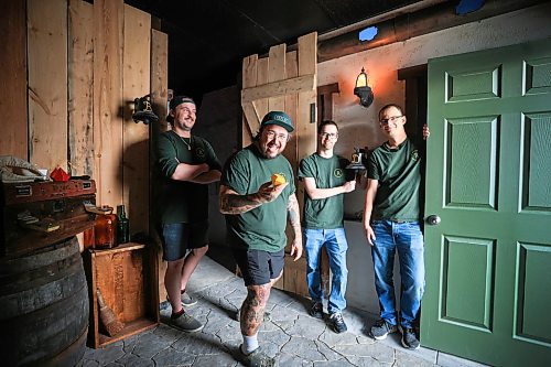 Ruth Bonneville  / Free Press 

BIZ - Replay Adventures

Group photos of owners in one of the first rooms set in the 1400’s 
Owners names from left:
Evan Wilson, 
 Joshua Wilson
JL Gervais  (glasses beard)
Justin Dyck  (glasses no beard)

Ecape room business story  about created by  Joshua Wilson, Evan Wilson (no relation), Justin Dyck
J.L. Gervais, who are the co-founders of a new escape room business called Replay Adventures. The owners are advertising it as Winnipeg's first "replayable escape room." 

This is for a biz article that will appear in the paper on July 29 or later in the week. 

See story by Aaron

July 28th,   2025

 