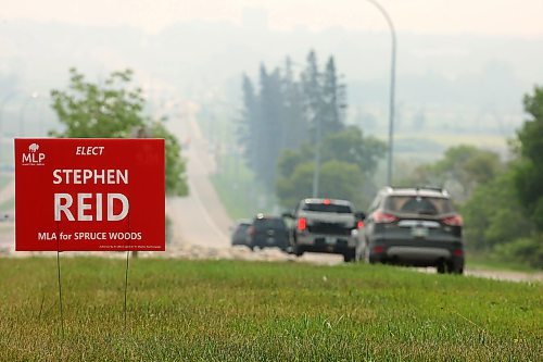 29072025
An election sign promoting Stephen Reid for MLA in the Spruce Woods byelection sits along 18th Street North in Brandon on Tuesday afternoon. (Tim Smith/The Brandon Sun)