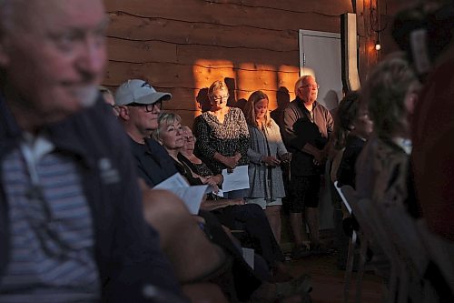 29072025
A large crowd fills Danceland in Wasagaming for the Fairness For Clear Lake town hall regarding the Clear Lake boat ban and Zebra Mussel presence in the lake on Tuesday evening. Hundreds of community members and stakeholders filled Danceland to listen to speakers including experts, politicians and Parks Canada staff, as well as to ask questions. 
(Tim Smith/The Brandon Sun)