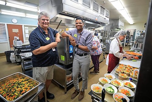 Ruth Bonneville / Free Press
Faith - Gary Ledoux
Gary Ledoux (right) Director of Bethania Personal Care Home and Delroy Clarke Director of Food and Environmental services in the kitchen where staff are preparing lunch for their care home residents Friday.
Story on how Winnipeg’s 37 personal care homes provide food that is mass-produced in an off-site commercial kitchen, frozen and then re-heated and distributed to residents. Bethania home has their own on-site kitchen and culinary staff.
See John Longhurst story
Aug 1st, 2025