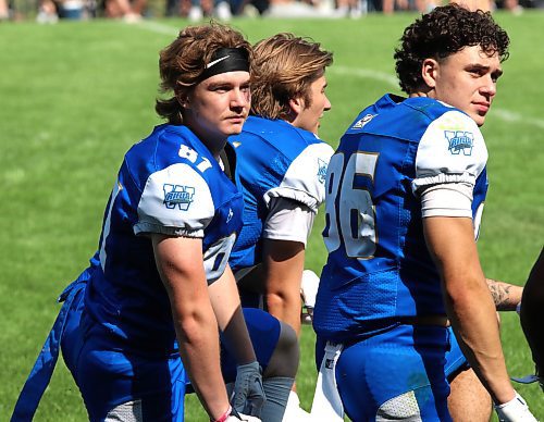Coleton Malyon (87) is shown with the Winnipeg Rifles during a Canadian Junior Football League exhibition game against the Regina Thunder at Vincent Massey’s Doug Steeves Field on Saturday, Aug. 2, 2025. (Perry Bergson/The Brandon Sun)
Aug. 2, 2025