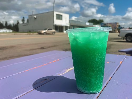Pope's Drive In has done a little experimenting with an idea the staff took from Tik Tok Ѡa dirty soda. The one pictured here is the Baja Blast. Other flavours include Peach Sunrise, Dr. Pope and Cherry Bomb. Dirty sodas are a popular drink trend in the United States, consisting of a base soda mixed with flavoured syrups and cream. (Matt Goerzen/The Brandon Sun)