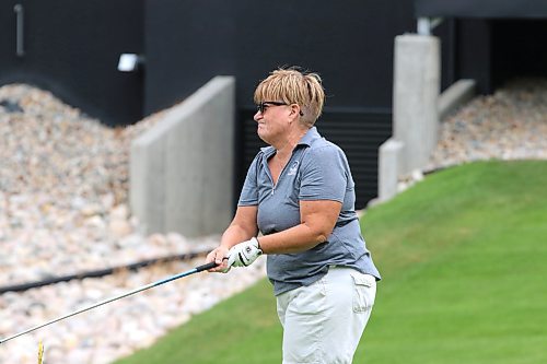 Carla Richardson, Carolyn Hardy (in light gray), Tannis Klein (in blue) and Stacie Poppien (in black) react to their respective tee shots on the first teebox at the Wheat City Golf Course during the 2025 Western Scramble on Sunday. Jane Troor and Judy Prang shot 76 to win the event on a count back, with Shawna Danyluk and Cheryle Roscoe also carding a 76. Fay McEachern and Brooke V. Buskirk finished third. (Perry Bergson/The Brandon Sun)
Aug. 10, 2025