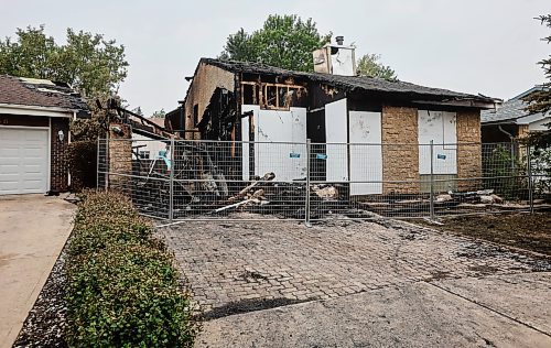 JOHN WOODS / FREE PRESS
Photo of 142 Southwalk Bay in Winnipeg Monday, August 11, 2025. The St Vital house was gutted by a fire on Sunday night.The United Firefighters of Winnipeg says the response time was allegedly over nine minutes which is more than the national 4 minute response time.
Reporter: standup