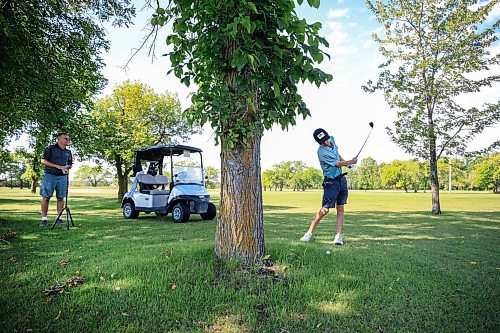 Ruth Bonneville / Free Press
Sports - Heartwarming Golf story
Charlie golfing in the taller grass as his dad Bill Bristow records him at Bel Acres Golf Course Thursday.
Story: A young Minnesota man named Charlie Bristow has gained some fame through an Instagram account he has called Charlie’s golfing club. This kid has advanced scoliosis, and is autistic, but has made friends around the world playing the sport. He basically travels to new places to play.
A Winnipeg man named Eugene Hayduk, who is a social worker, heard about this and invited Charlie and his dad (who runs his account and is his 24/7 helper) to come up here to play. They will meet for first time tomorrow morning before hitting Bel Acres for 18 holes. Hayduk, who knew me from my past crime writing life, filled me in and suggested it might be a nice story. I agree. Says Hayduk:
“I've played the game since I was 14 years old and I'm now 64 . Charlies story inspired me as I have worked with a number of youth with autism spectrum disorder. I've also endured a number of surgeries for my stage four cancer diagnosis as has Charlie for his scoliosis. Seeing him swing the club given his challenges - inspired me- so I have been following along his journey. The fact that his dad agreed, and he agreed to tee it up with me this Thursday at my home course- has me very fired up and excited!”
Aug 14th, 2025