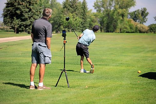 Ruth Bonneville / Free Press
Sports - Heartwarming Golf story
Charlie Tees off at the 10th green as his dad Bill Bristow recorded him at Bel Acres Golf Course Thursday.
Story: A young Minnesota man named Charlie Bristow has gained some fame through an Instagram account he has called Charlie’s golfing club. This kid has advanced scoliosis, and is autistic, but has made friends around the world playing the sport. He basically travels to new places to play.
A Winnipeg man named Eugene Hayduk, who is a social worker, heard about this and invited Charlie and his dad (who runs his account and is his 24/7 helper) to come up here to play. They will meet for first time tomorrow morning before hitting Bel Acres for 18 holes. Hayduk, who knew me from my past crime writing life, filled me in and suggested it might be a nice story. I agree. Says Hayduk:
“I've played the game since I was 14 years old and I'm now 64 . Charlies story inspired me as I have worked with a number of youth with autism spectrum disorder. I've also endured a number of surgeries for my stage four cancer diagnosis as has Charlie for his scoliosis. Seeing him swing the club given his challenges - inspired me- so I have been following along his journey. The fact that his dad agreed, and he agreed to tee it up with me this Thursday at my home course- has me very fired up and excited!”
Aug 14th, 2025