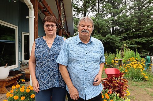 Janice Allen and her husband, Gerald, stand in front of their home in the RM of Cornwallis on Monday afternoon. The couple has been trying since late June to recover $4,600 that disappeared from their Amazon account this summer. (Abiola Odutola/The Brandon Sun)