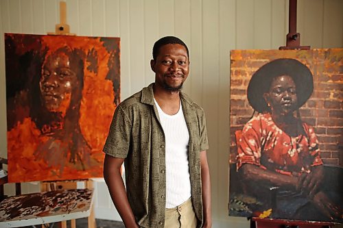12082025
Artist Opeyemi Olukotun in his studio in downtown Brandon in August.
(Tim Smith/The Brandon Sun)