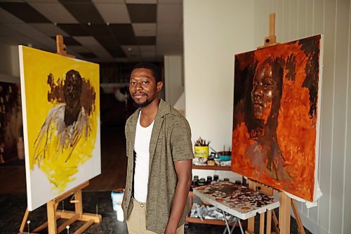 12082025
Artist Opeyemi Olukotun in his studio in downtown Brandon in August.
(Tim Smith/The Brandon Sun)