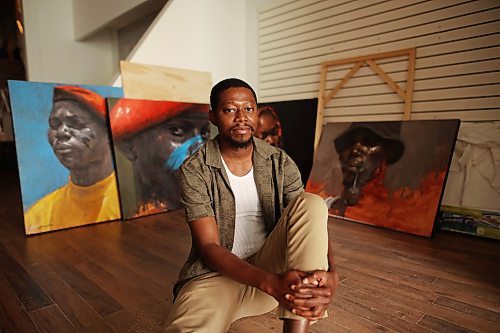 12082025
Artist Opeyemi Olukotun in his studio in downtown Brandon in August.
(Tim Smith/The Brandon Sun)