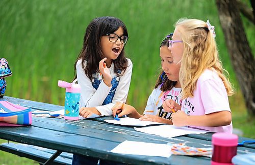 Ruth Bonneville / Free Press
ENT - Lunchbox Chopped
Photos for a feature on 3 local chefs presenting their lunchbox for 3 children to taste test and judge. The kids and chefs met at a picnic table at Assiniboine Park for the lunchbox taste-testing event.
Names Children taste testing in photos. (First names only)
Blonde child with glasses: Paislee, 8
Dark brown hair,, overalls, glasses Faith, 9
Child with colourful braids: Aria, 10
Names of Chefs + lunches:
1. Sophie Fiola (white apron) - Chicken, bean and corn taquitos with salsa and guacamole, served with a side of carrots and sweet peas, with a horchata-inspired rice pudding for dessert
2. Sharron Park - red lentil buns and WAITING ON THE SOUP DETAILS with seasonal fruit crumble
3. Elisa de Jesus – she was not at the shoot but she made a lunch which was red lentil fritters with quinoa salad and oatmeal raisin cookies
The story is for Weds 27 August.
See AV Kitching for more info and story
Aug 11th, 2025