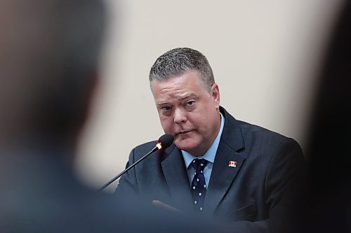Liberal candidate Stephen Reid, seen here speaking during Wednesday's debate in Sprucewoods, says he feels "a great deal of momentum" going into Tuesday's byelection. (Matt Goerzen/The Brandon Sun files)