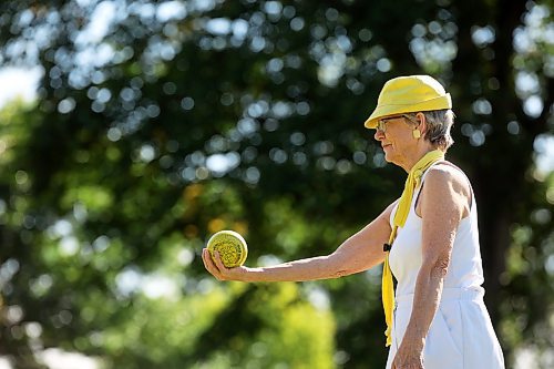 25082025
Elizabeth Tardiff prepares to bowl during the Wheat City Lawn Bowling Club’s Monday morning ladies league matches at the club in Rideau Park on a sunny Monday morning.
(Tim Smith/The Brandon Sun)