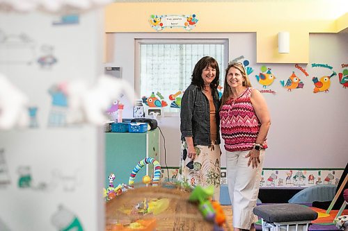 MIKAELA MACKENZIE / FREE PRESS
	
Patricia Guenther-Smith, director of development (left), and Carolyn Eva, executive director, in the day care at Villa Rosa on Wednesday, Aug. 27, 2025. The Wolseley prenatal and postnatal residence has an upcoming online auction and storytelling gala to raise funds, including funds for an outdoor play area so that the day care could be licenced for children over 12 months of age.


For philanthropy page.
Free Press 2025