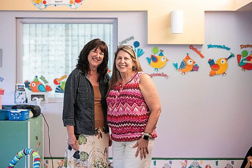 MIKAELA MACKENZIE / FREE PRESS
	
Patricia Guenther-Smith, director of development (left), and Carolyn Eva, executive director, in the day care at Villa Rosa on Wednesday, Aug. 27, 2025. The Wolseley prenatal and postnatal residence has an upcoming online auction and storytelling gala to raise funds, including funds for an outdoor play area so that the day care could be licenced for children over 12 months of age.


For philanthropy page.
Free Press 2025